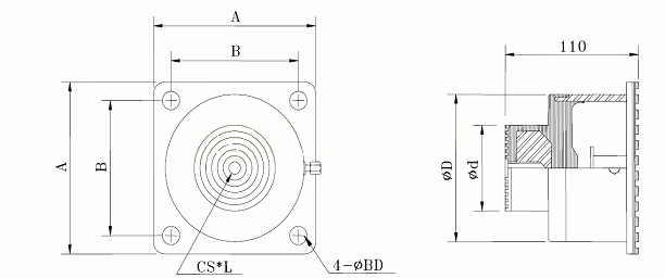 KQJZ型泵组空气减震器技术图纸